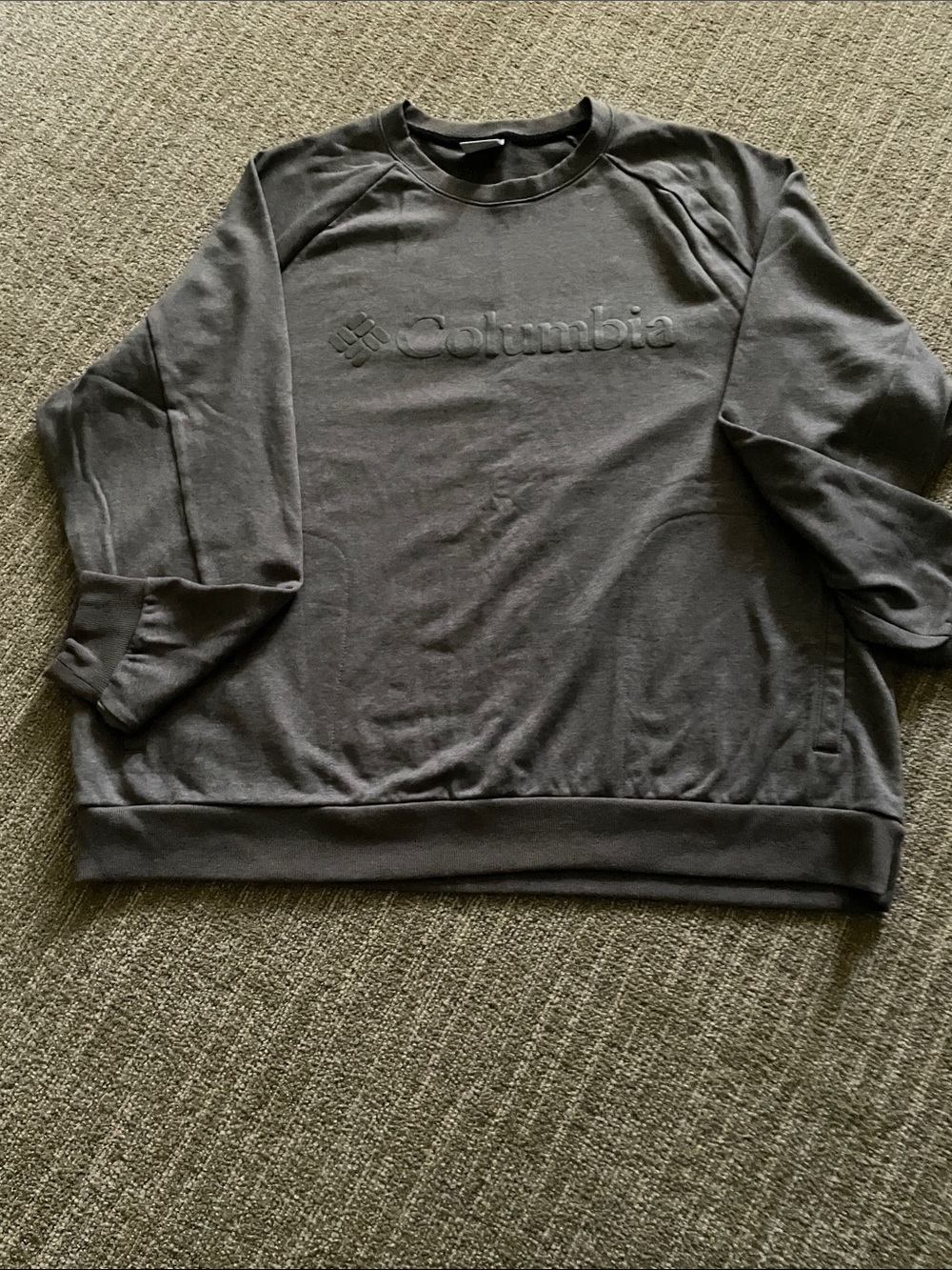 Columbia Charcoal Embossed Logo Crewneck